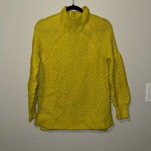 Anthropologie Bia Sweater Women's Medium Yellow Alpaca Wool Blend Cable Knit XS